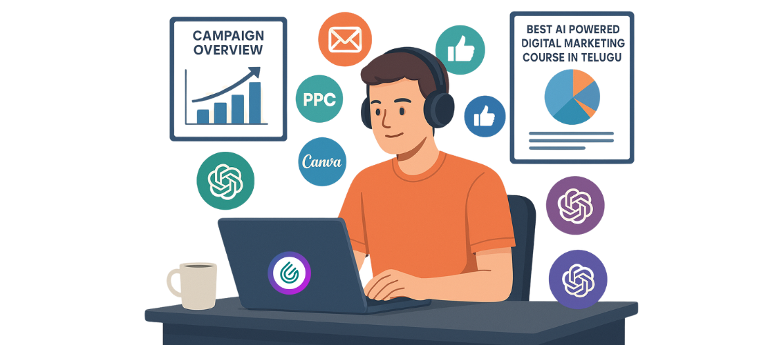 AI Powered Digital Marketing Course in Telugu by EVILLAGEIT EDUTECH – Learn 120+ AI Tools, Automation, and Influencer Marketing